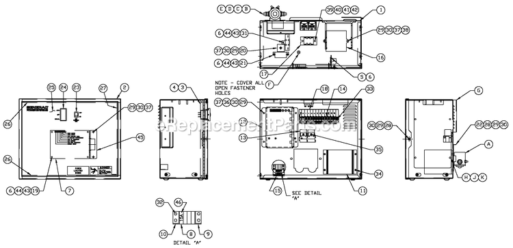 Generac QT05030ANSN (4230744 - 4235923)(2005) 50kw 3.0 120/240 1p Ng Stl -08-22 Generator - Liquid Cooled Av R100 3600 Rpm 3.0/3.9l Diagram