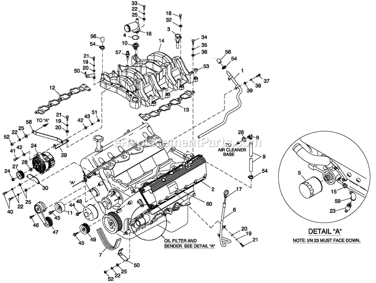 Generac QT05554ANANA (4865254 - 4992110)(2008) 55kw 5.4 120/240 1p Ng Al Bh10 -04-09 Generator - Liquid Cooled Ev Engine Common Parts 5.4l 3600 L/H Diagram
