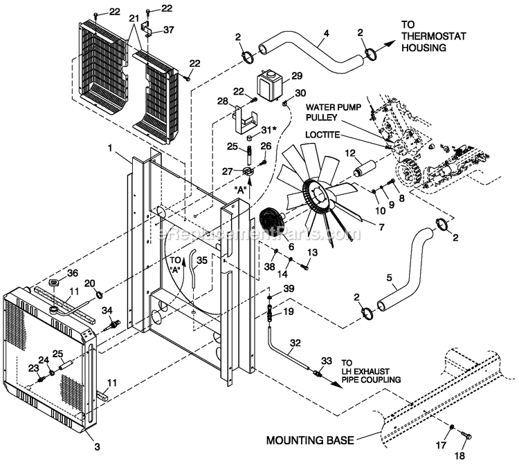 Generac QT05554ANANA (5048233)(2008) 55kw 5.4 120/240 1p Ng Al Bh10 -06-30 Generator - Liquid Cooled C3 Cooling System And Fan Drive Diagram