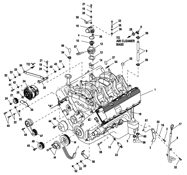 Generac QT05554ANANA (5048233)(2008) 55kw 5.4 120/240 1p Ng Al Bh10 -06-30 Generator - Liquid Cooled Ev Engine Common Parts 5.4l Cpl Diagram