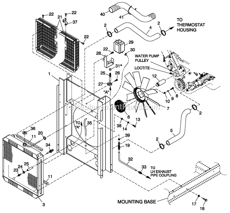 Generac QT05554ANANA (5246779 - 5246780)(2008) 55kw 5.4 120/240 1p Ng Al Bh10 -12-16 Generator - Liquid Cooled C3 Cooling System And Fan Drive Diagram