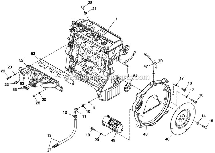 Generac QT06024AVSN (5364471 - 5369398)(2009) Obs 60kw 2.4 120/240 1p Vp St -03-27 Generator - Liquid Cooled Engine Common Parts 2.4l G2 Turbo Diagram