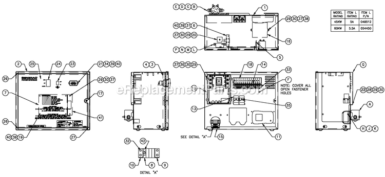 Generac QT06024AVSN (5364471 - 5369398)(2009) Obs 60kw 2.4 120/240 1p Vp St -03-27 Generator - Liquid Cooled R-200b 3600 Rpm 2.4l Diagram