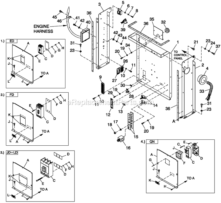 Generac QT06030ANAN (4916379 - 4923489)(2007) 60kw 3.0 120/240 1p Ng Alum -12-03 Generator - Liquid Cooled Cpl C2 And C4 Flex Hsb Diagram