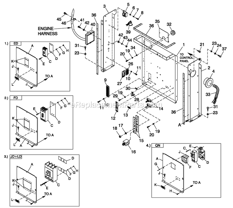 Generac QT06030ANAN (4916379 - 4923489)(2007) 60kw 3.0 120/240 1p Ng Alum -12-03 Generator - Liquid Cooled Cpl C2 And C4 Flex Hsb Diagram