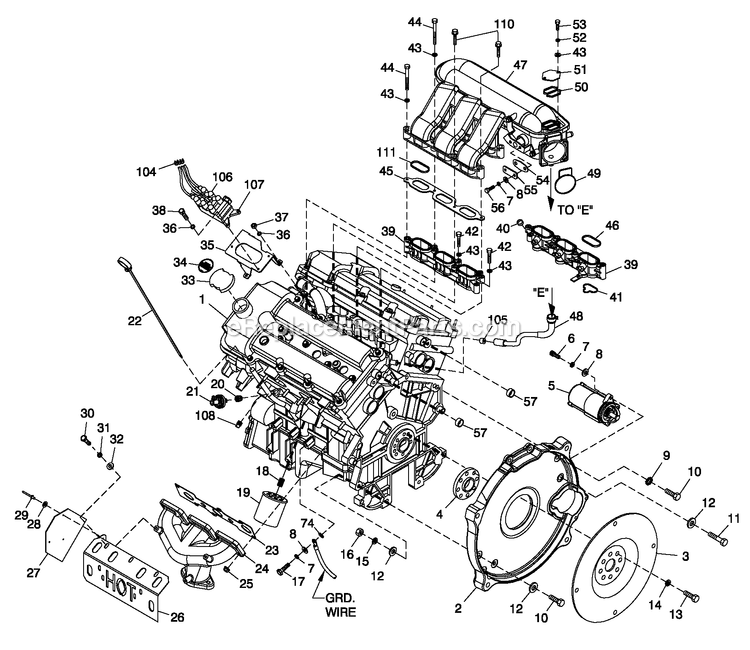 Generac QT06030ANAN (4916379 - 4923489)(2007) 60kw 3.0 120/240 1p Ng Alum -12-03 Generator - Liquid Cooled Engine Common Parts 3.0l G14 Diagram