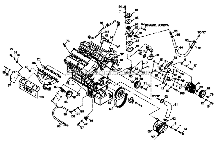 Generac QT06030ANSN (4910691 - 4933758)(2007) 60kw 3.0 120/240 1p Ng Stl -12-26 Generator - Liquid Cooled Engine Common Parts 3.0l G3 Ls Diagram