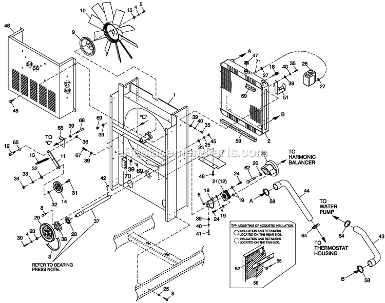 Generac QT06030ANSN (4910691 - 4933758)(2007) 60kw 3.0 120/240 1p Ng Stl -12-26 Generator - Liquid Cooled Ev Cooling Package 3.0l G14 Diagram