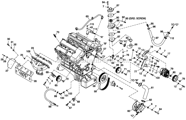 Generac QT06030ANSN (4910691 - 4933758)(2007) 60kw 3.0 120/240 1p Ng Stl -12-26 Generator - Liquid Cooled Fuel Systemlpv 3.0l G14 Diagram