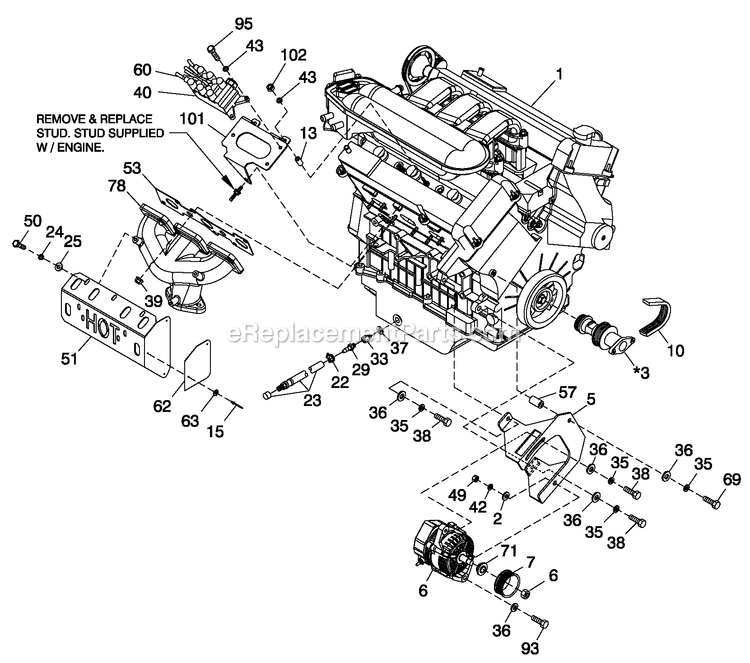 Generac QT06030GNAN (4946811)(2008) Obs60kw 3.0 120/208 3p Ng Alum -01-25 Generator Engine Common Parts Diagram