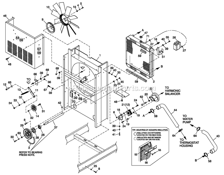 Generac QT06030GNAN (4946811)(2008) Obs60kw 3.0 120/208 3p Ng Alum -01-25 Generator Ev Cooling Package 3.0l G14 Diagram