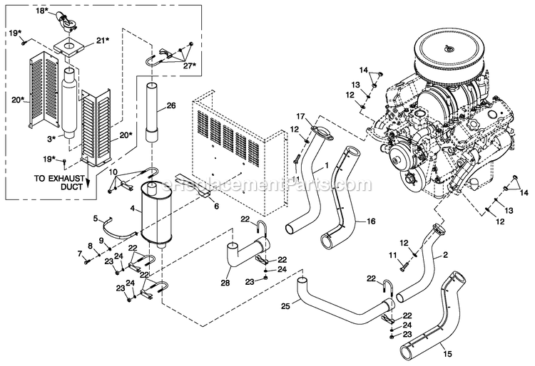 Generac QT07039ANSN (4206960)(2005) 70kw 3.9 120/240 1p Ng Stl -07-19 Generator - Liquid Cooled Ev Muffler 3.9l C4 Diagram