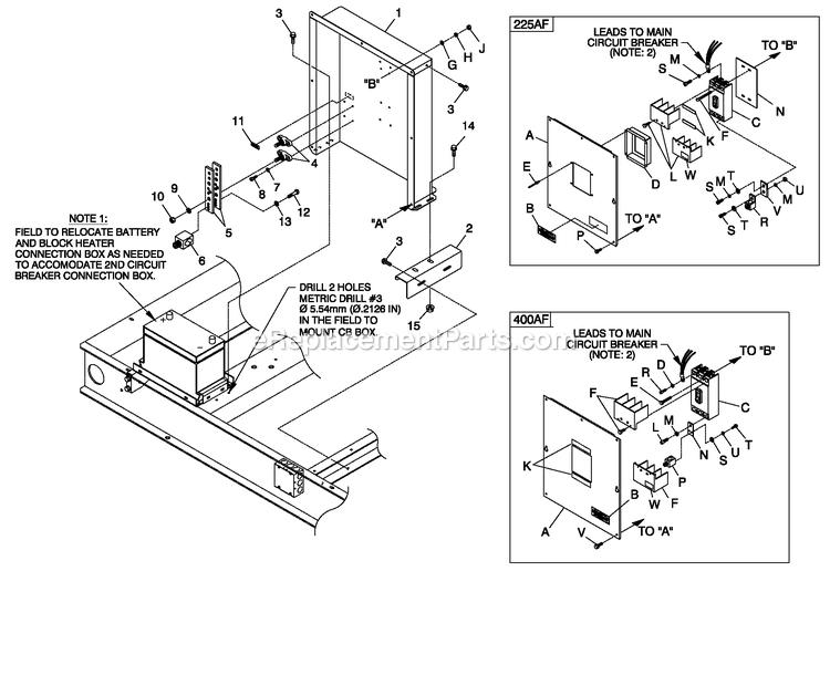 Generac QT07068ANANA (4521985)(2006) Obs 6.8 120/240 1p Ng Al Bh10 -09-20 Generator - Liquid Cooled Connection Box 225/400af Diagram