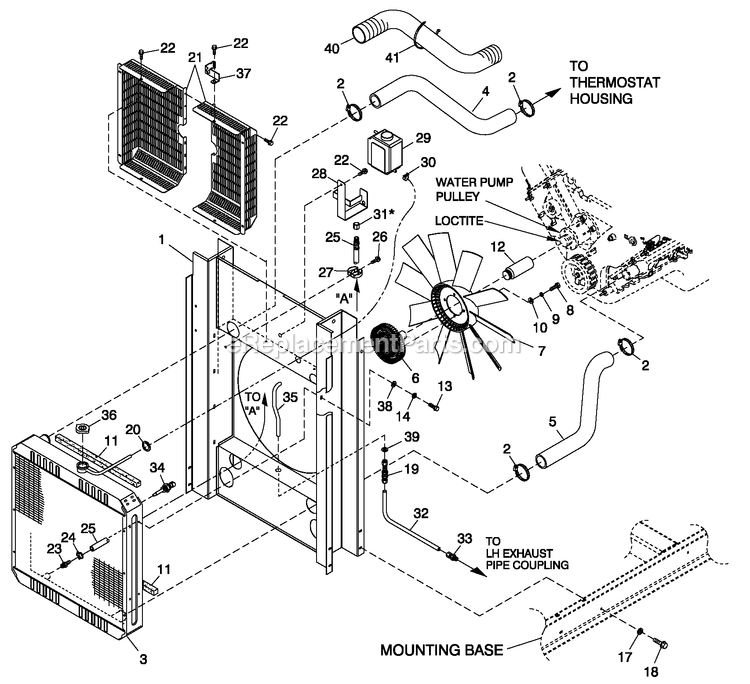 Generac QT07068ANANA (4689545 - 4689546)(2007) Obs 6.8 120/240 1p Ng Al Bh10 -01-12 Generator - Liquid Cooled C3 Cooling System And Fan Drive Diagram