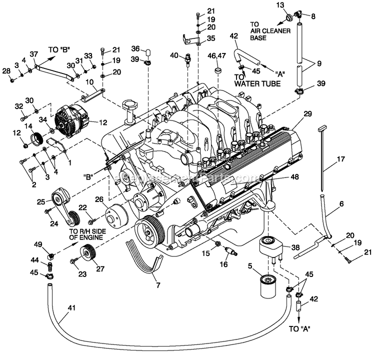 Generac QT07068ANANA (4910462)(2007) Obs 6.8 120/240 1p Ng Al Bh10 -11-08 Generator - Liquid Cooled Engine Common Parts L/H Side Diagram