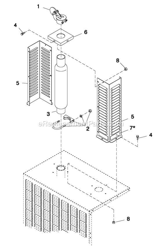 Generac QT08046ANAN (4474248 - 4809526)(2007) Obs 80kw 4.6 120/240 1p Ng Al -05-02 Generator - Liquid Cooled Kit Glass Pack Diagram