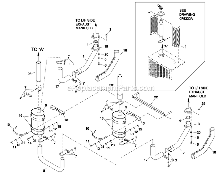 Generac QT08054AVSNA (5822684)(2010) Obs 5.4 120/240 1p Vp Stlbh10 -03-11 Generator - Liquid Cooled Muffler 5.4l And 6.8l Diagram