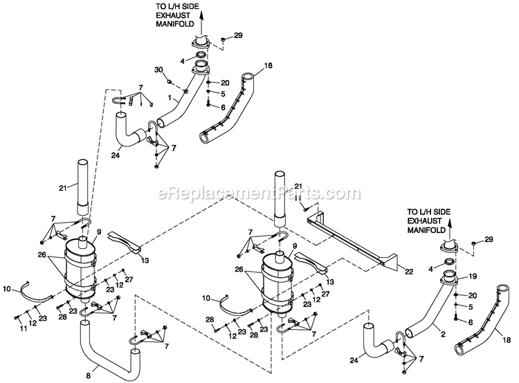 Generac QT08054JVANA (5574167)(2009) Obs Obs4 120/240 3p Vp Al Bh10 -07-22 Generator Muffler 5.4l/6.8l Cpl Exhaust C5 Diagram