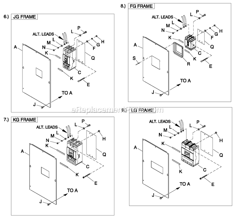 Generac QT10054GNSN (4135893)(2005) 100kw 5.4 120/208 3p Ng Stl -04-25 Generator Cpl C5 H Control Cb Connection (3) Diagram