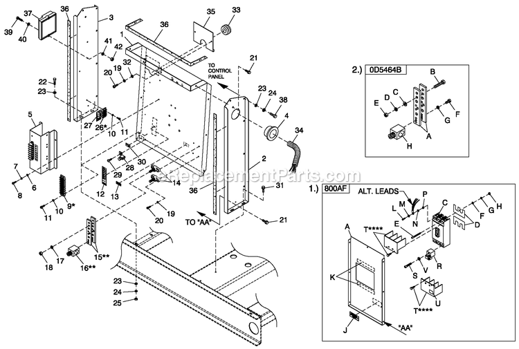 Generac QT10054GNSN (4821901)(2007) 100kw 5.4 120/208 3p Ng Stl -05-14 Generator Ev Cb Conn H Panel Cpl C5 Diagram