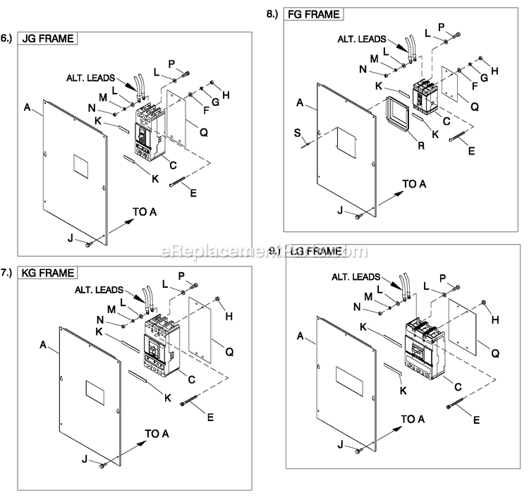 Generac QT10068ANAN (5447669 - 5524082)(2009) Obs 100kw 6.8 120/240 1p Ng Al -06-26 Generator - Liquid Cooled Cpl C5 H Control Cb Connection Diagram