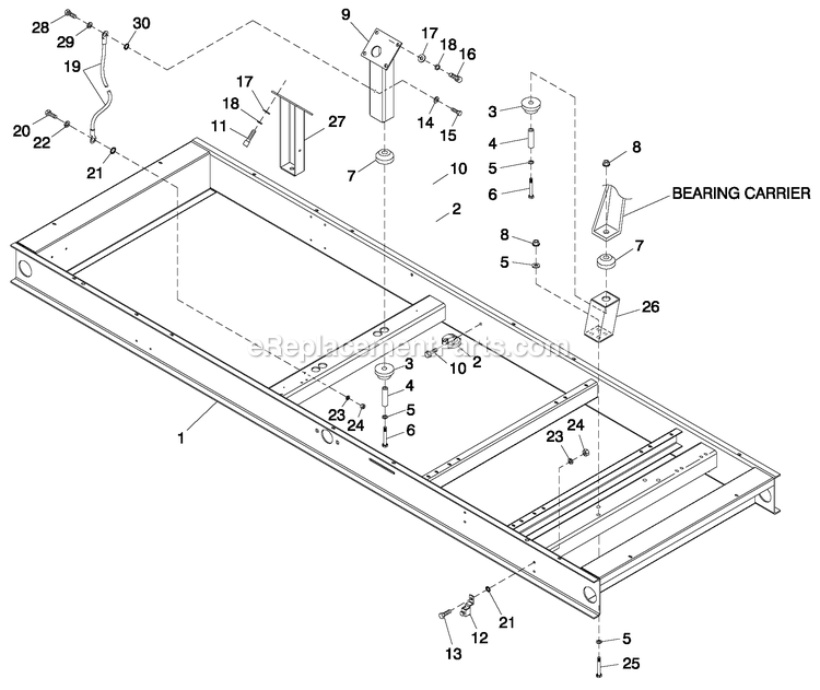 Generac QT10068KNSN (4129407)(2005) Obs 100kw 6.8 277/480 3p Ng St -04-07 Generator Mounting Base (100 And 130kw) Diagram