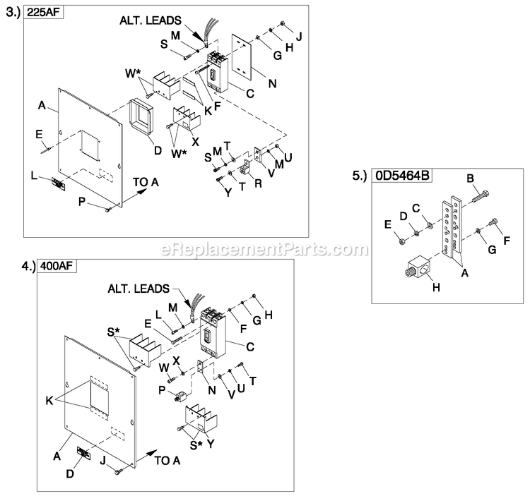 Generac QT10068KNSN (4129407)(2005) Obs 100kw 6.8 277/480 3p Ng St -04-07 Generator Cpl C5 H Control Cb Connection (2) Diagram