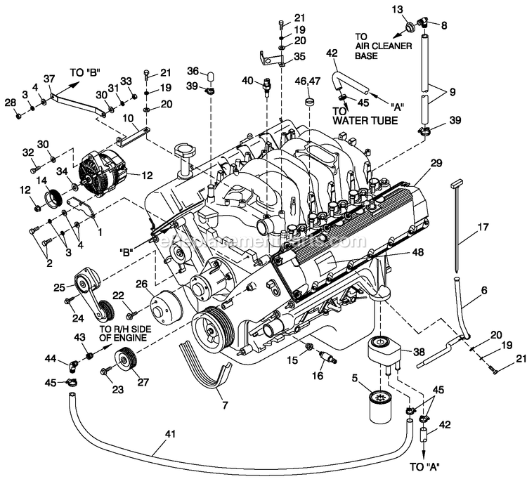Generac QT13068ANSY (5466536)(2009) Obs 130kw 6.8 120/240 1p Ng St -05-27 Generator - Liquid Cooled Engine Common Parts L/H Side Emissions Diagram