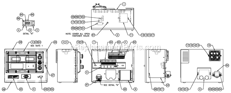 Generac QT13068GNSN (4265267)(2005) Obs 130kw 6.8 120/208 3p Ng St -09-21 Generator H Panel 2a Battery Charger Diagram