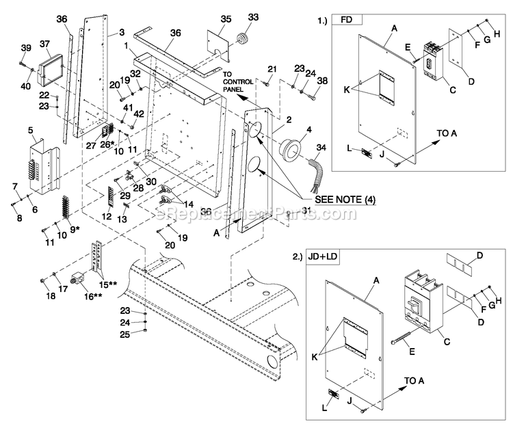 Generac QT13068GVAN (4371902)(2006) Obs 130kw 6.8 120/208 3p Vp Al -03-23 Generator Cpl C5 H Control Cb Connection (1) Diagram