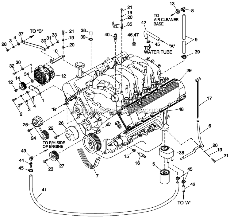 Generac QT15068ANSN (4913906)(2007) Obs 150kw 6.8 120/240 1p Ng St -11-19 Generator - Liquid Cooled Ev Engine Common Parts L/H 6.8 Diagram