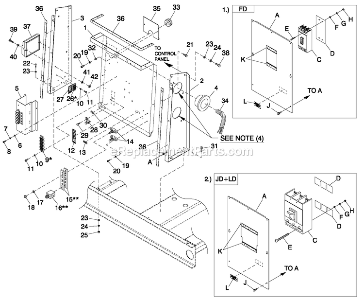 Generac QT15068AVAN (4289713 - 4330118)(2005) Obs 150kw 6.8 120/240 1p Vp Al -12-29 Generator - Liquid Cooled Cpl C5 Control Cb Connection Diagram