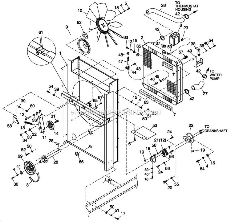 Generac QT15068KNNYA (5749071)(2010) Obs W6.8 277/480 3p Ng O/S Epa -01-05 Generator C5 Cooling System Fan Drive (2) Diagram