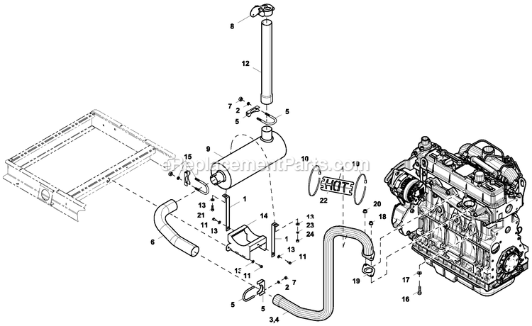Generac RD02023JDAS (9600507)(2015) 20kw D2.3l 120/240 3ph Sw Tnk -03-23 Generator Ev Exhaust D2.3l G16 Diagram