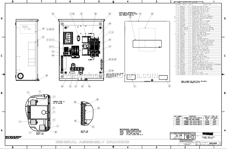 Generac RTSV200A3 (8070829 - 9495263)(2015) Trans Sw 200a 120/240 1p Nema3 -02-04 Generator Ev 200a 120/240 Non Se Diagram