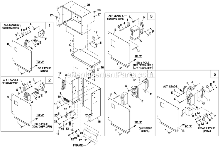 Generac ST03016ANSN (4996479 - 5011539)(2008) Obs 30kw 1.6 120/240 1p Ng St -05-21 Generator - Liquid Cooled Connection Box C1 Cpl Diagram