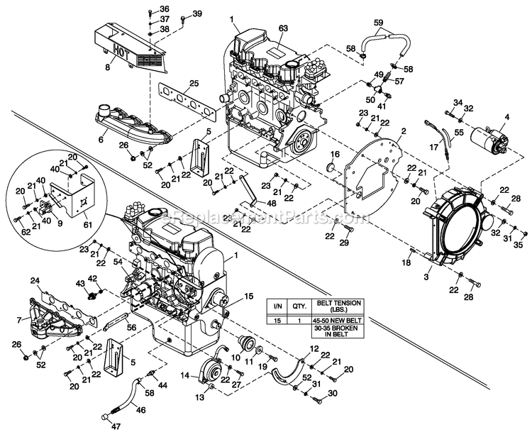 Generac ST03016ANSN (5692952 - 5827519)(2010) Obs 30kw 1.6 120/240 1p Ng St -03-22 Generator - Liquid Cooled Engine Common Parts 106l Diagram