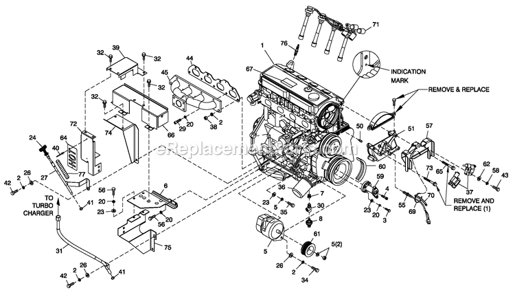 Generac ST03624ANAN (5340781)(2009) Obs 36kw 2.4 120/240 1p Ng Al -03-09 Generator - Liquid Cooled Engine Common Parts 2.4l G2 Turbo Diagram