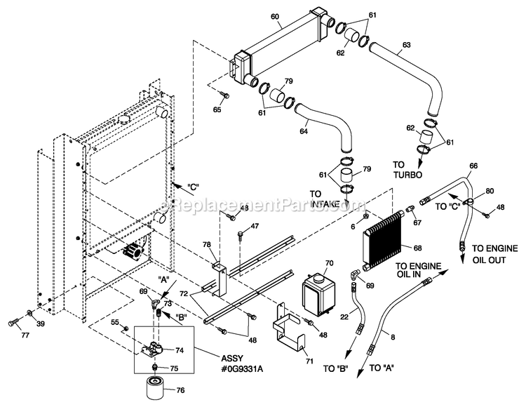 Generac ST03624ANAN (5340781)(2009) Obs 36kw 2.4 120/240 1p Ng Al -03-09 Generator - Liquid Cooled C2 Cooling System And Fan Drive Diagram