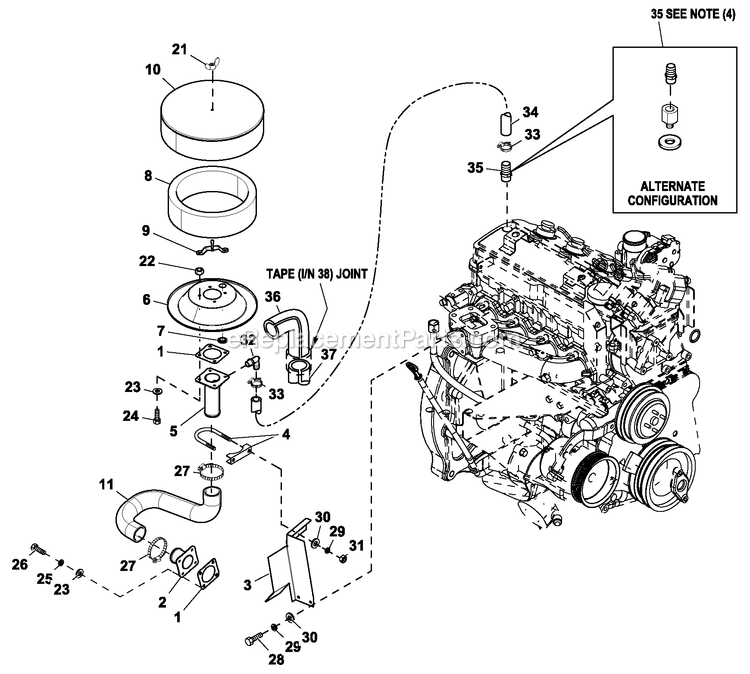 Generac ST06024ANSN (5730869 - 5740331)(2009) Obs 60kw 2.4 120/240 1p Ng St -12-18 Generator - Liquid Cooled Ev Air Cleaner 2.4l G2 Turbo Diagram