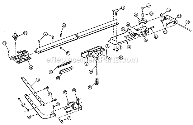 Genie IC250 AC Chain Drive Garage Opener Pro Rail Diagram