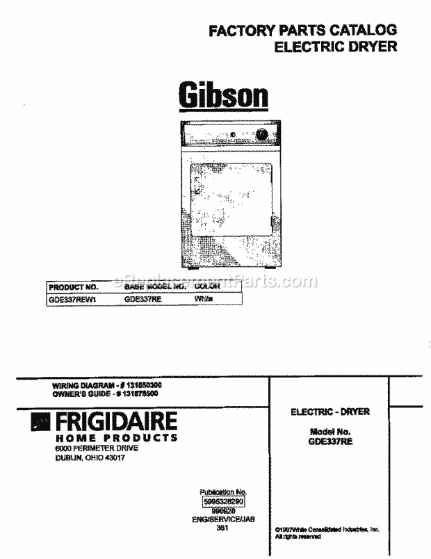 Gibson GDE337REW1 Residential Gibson/Dryer - P5995328290 Page C Diagram