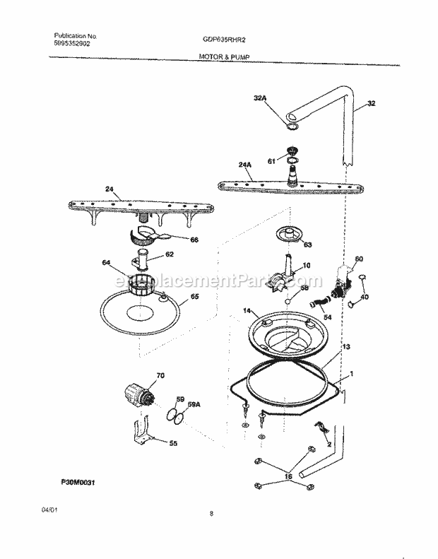 Gibson GDP635RHR2 Gibson/Dishwasher Motor & Pump Diagram