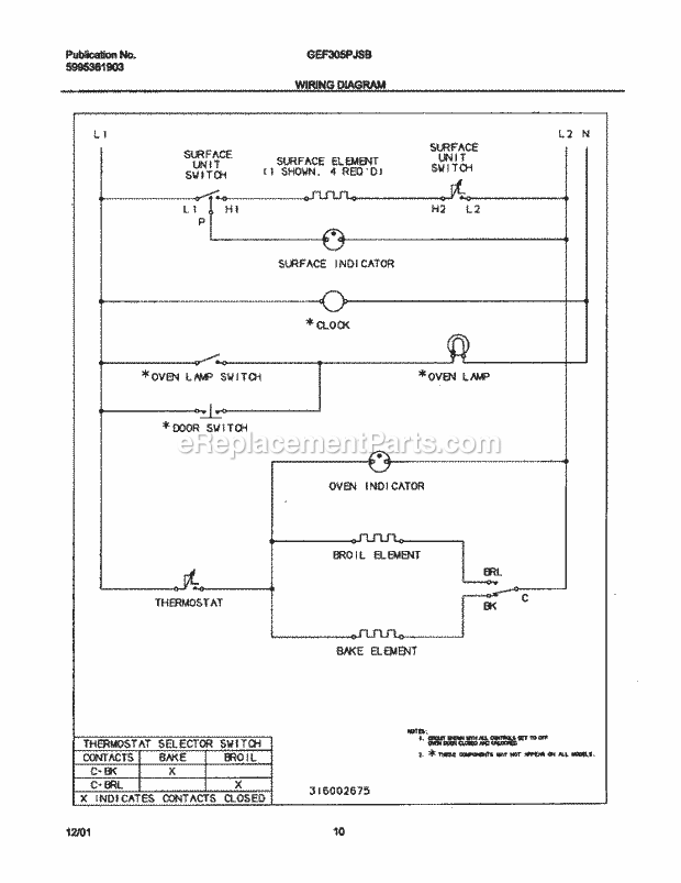 Gibson GEF305PJSB Freestanding, Electric Electric Range Page F Diagram