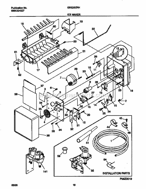 Gibson GRS26ZRHD0 Side-By-Side Gibson/Sxs Refrigerator - P5995324927 Ice Maker Diagram