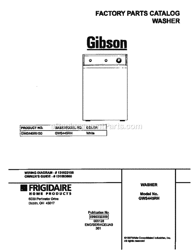 Gibson GWS445RHS0 Residential Washer-Gibson - P5995332359 Page F Diagram