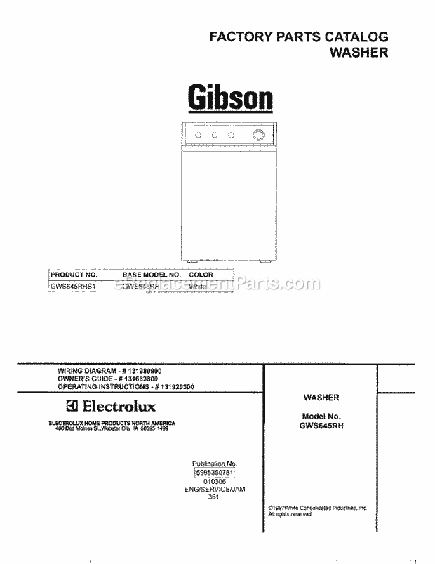 Gibson GWS645RHS1 Residential Washer-Gibson Page F Diagram