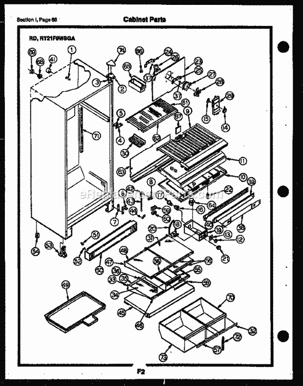 Gibson RD21F9WSGA Top Freezer Top Mount Frost Clear Models (Refrigerator) - G186086 Page C Diagram