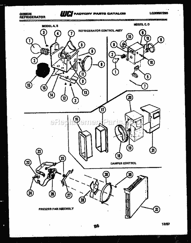 Gibson RS19F6WS1B Side-By-Side Refrigerator-Side by Side - Lg30587290 Refrigerator Control Assembly, Damp Diagram