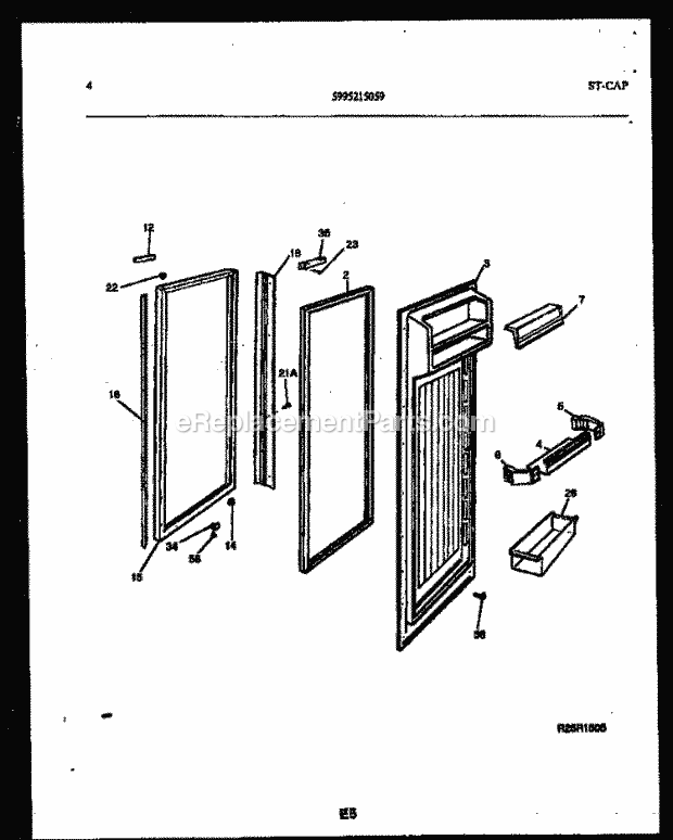 Gibson RS22F9DX1C Side-By-Side Side-By-Side Refrigerator - 5995215059 Refrigerator Door Parts Diagram